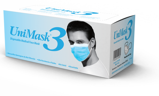 Cubrebocas Tricapa Quirúrgicos UniSeal C/50pz - Deposito Dental DentalShopMX