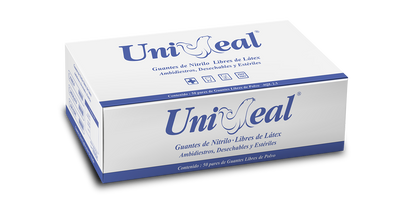 Guante de Nitrilo Esteril Uniseal C/50pares - Deposito Dental DentalShopMX