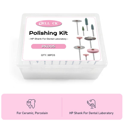 Kit de Pulido Dental Para Laboratorio Ceramica-Porcelana 38pcs - Deposito Dental DentalShopMX