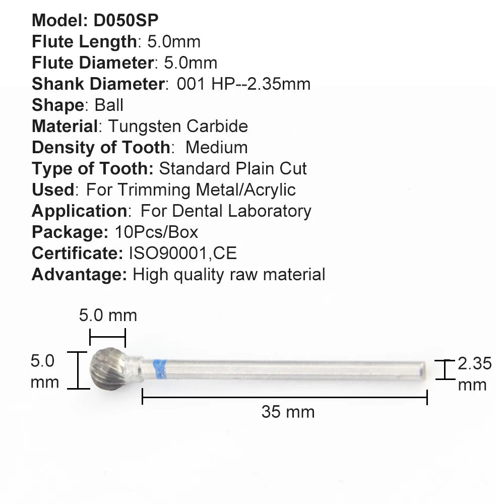 Set de fresones de tungsteno para corte y pulido laboratorio dental 10pcs - Deposito Dental DentalShopMX