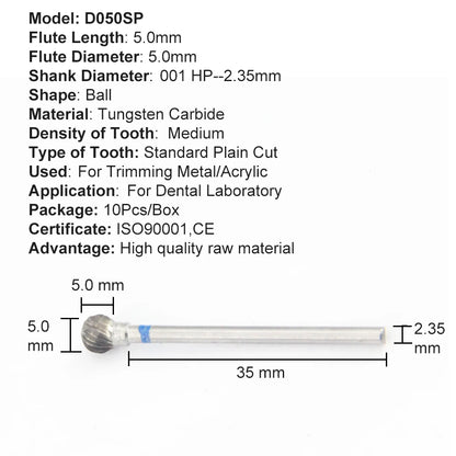 Set de fresones de tungsteno para corte y pulido laboratorio dental 10pcs - Deposito Dental DentalShopMX