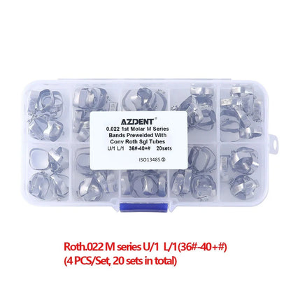 Bandas Molares con Tubo de Acero Inoxidable 80pcs - Deposito Dental DentalShopMX