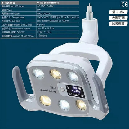 Lampara para Unidad Dental 6LEDs 30k lumens - Deposito Dental DentalShopMX