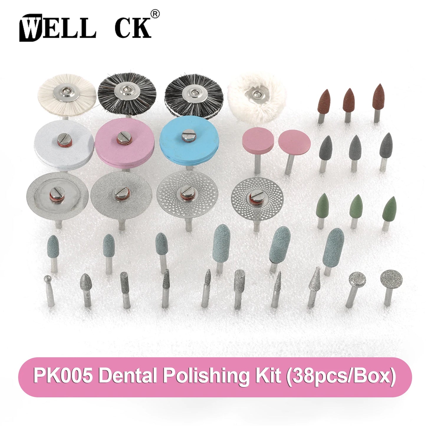 Kit de Pulido Dental Para Laboratorio Ceramica-Porcelana 38pcs - Deposito Dental DentalShopMX