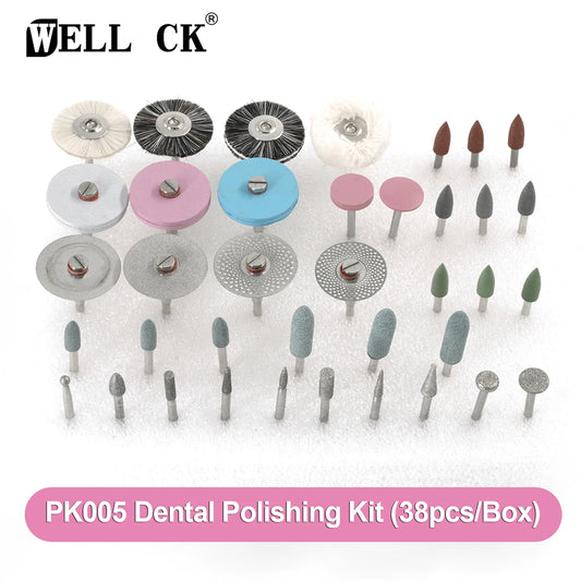 Kit de Pulido Dental Para Laboratorio Ceramica-Porcelana 38pcs - Deposito Dental DentalShopMX